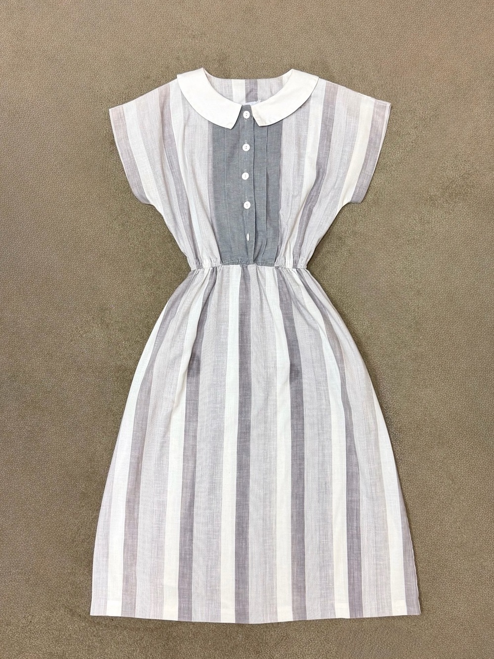 🌟HOST PICK!🌟 80s Vintage 🤍 Peri Petites Striped  Button-Up Secretary Dress